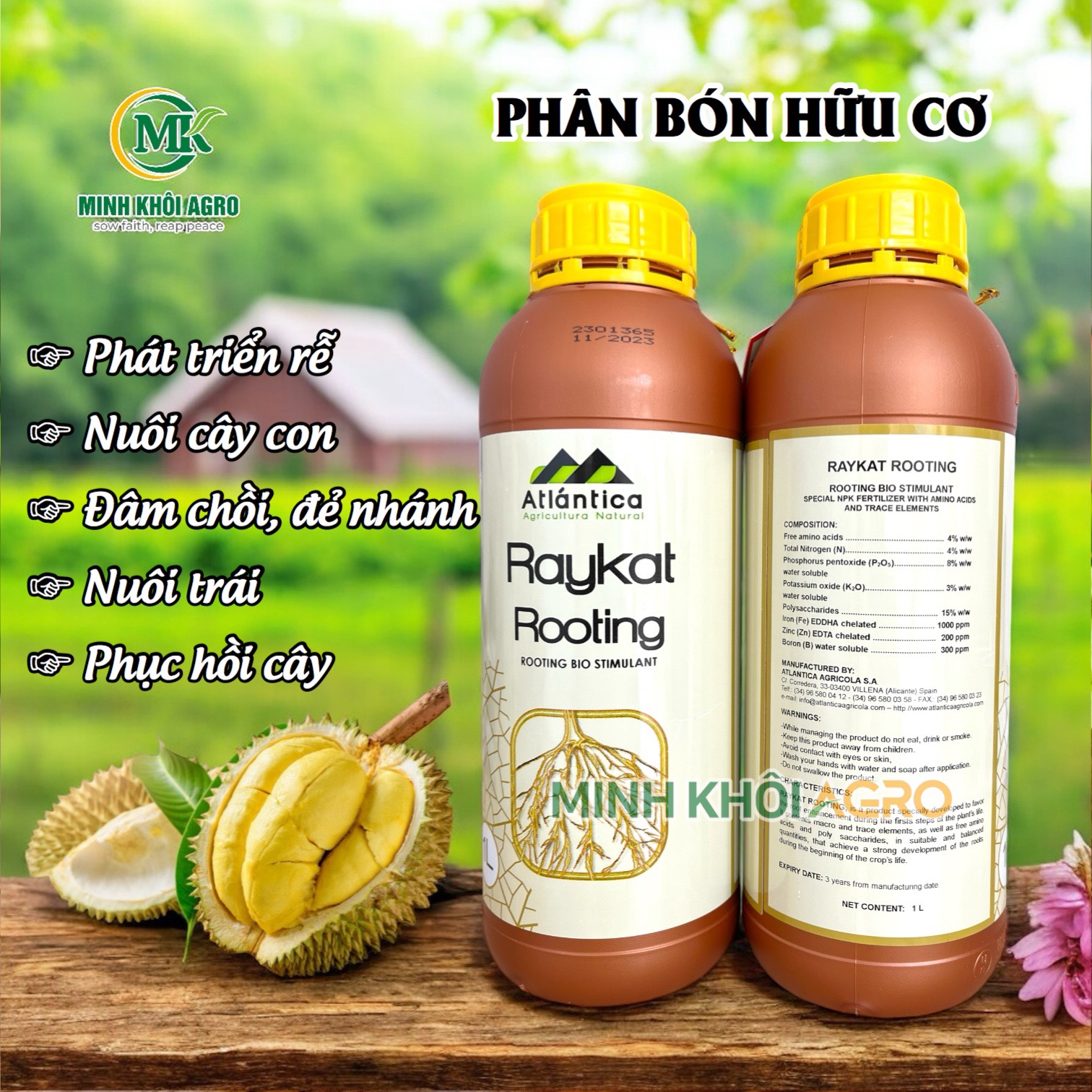 Phân bón sinh học hữu cơ Raykat Rooting (Raykat Start) - Tây Ban Nha